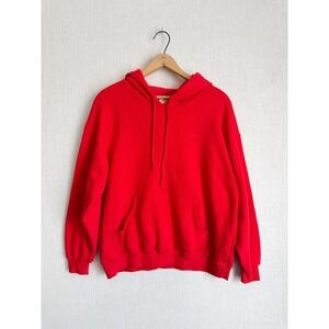 Vintage Esprit Sport Red Hoodie Pullover Sweatshirt 90s Embroidered Logo L